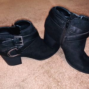 Belted Black Booties